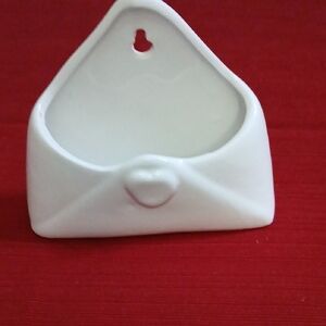 White Ceramic Wall Pocket Vase